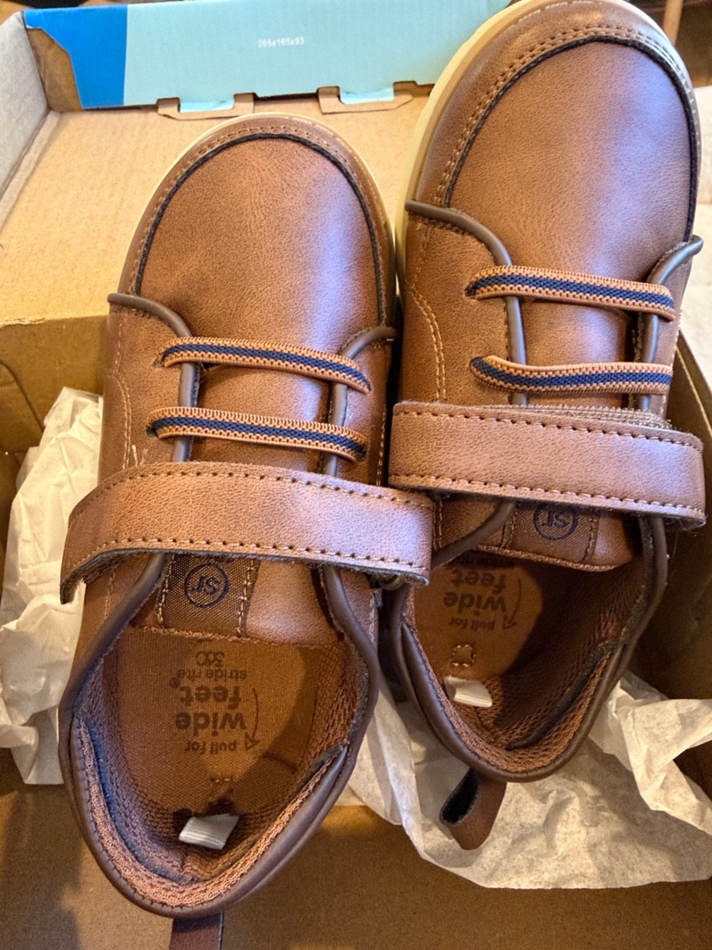 Stride Rite Toddler Brown Leather-Look Velcro Sneakers
